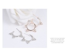 Fashion Earrings - Small Metal Hoop with Accent Details