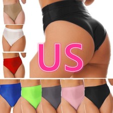 Women's Glossy Briefs Booty Shorts Stretch Underwear Shiny Rave Dance Panties