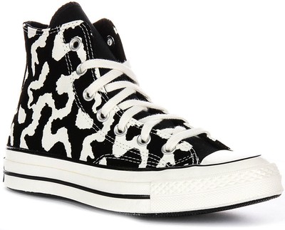 Converse A12350C Chuck 70 Leopard Remix Hi Top Sneaker schwarz weiß UK 4 - 8