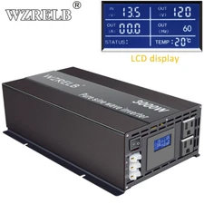 3000W Pure Sine Wave Inverter 12V 110V 120V Power Car Truck Motor RV Solar Camp