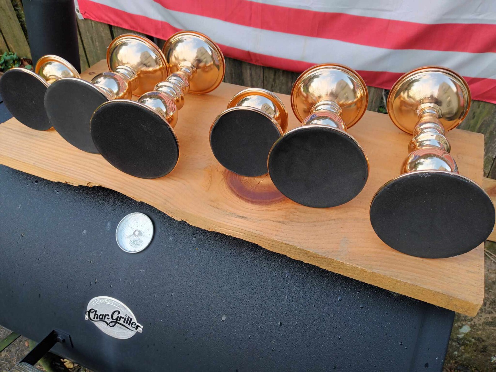 Lot 6 Metal Gold tone Pillar Candle Holders eBay