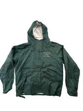 Vintage University Of Illinois Green Pullover Half Zip Windbreaker Jacket Sz XL