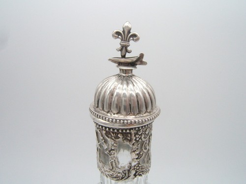 DUTCH STERLING SILVER DECANTER WITH CRYSTAL 19TH CENTURY - Picture 3 of 8