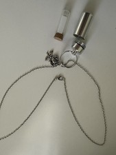 Silver Metal Cremation Urn Pendant Necklace with Charms 10 x one