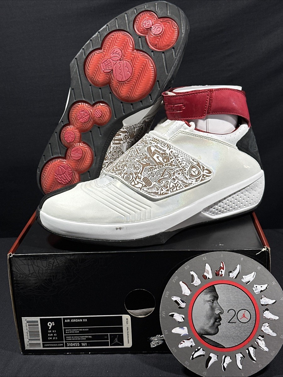 Size 9.5 - Air Jordan 20 OG White Varsity Red for sale online | eBay