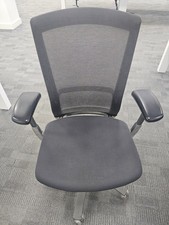 Knoll Office Task Chair – Mesh Back, Adjustable Arms, Swivel (Black/Grey)