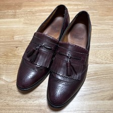 Allen Edmonds Bradenton Size 11.5 D Maroon Slip On Tassel Loafers Excellent Shoe