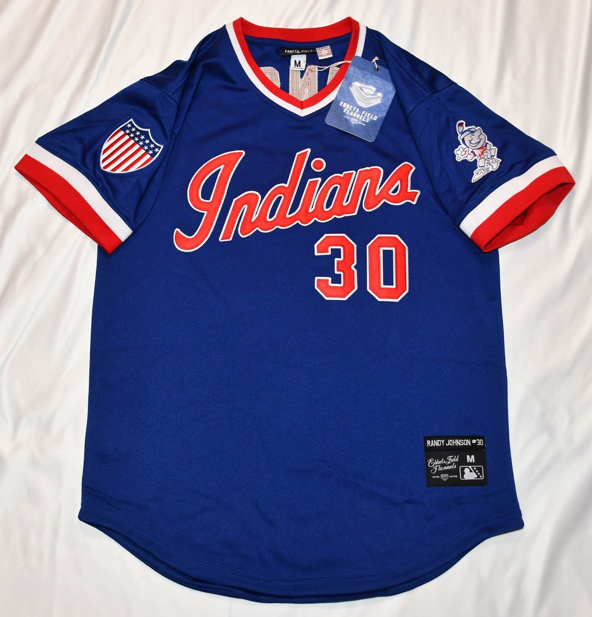 インディアンズ　Indians アメリカ製　MLB ネイビー ユニフォーム 半袖 インディアンズ Indians アメリカ製 MLB ネイビー ユニフォーム 半袖