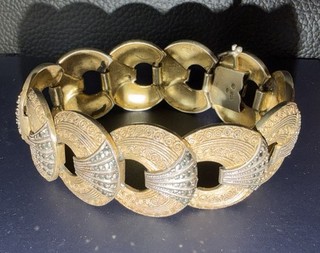 Antique Bracelet Ladies Theodor Fahrner 925 Silver Marcasite Estate Gold Plated