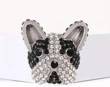 Rhinestone French Bulldog Puppy Dog Necklace