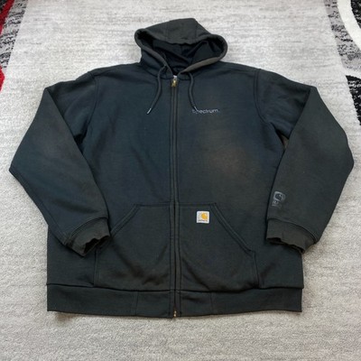 Carhartt Rain Defender Rutland Lined Hoodie LT Large Tall Black 100632 Fade Zip