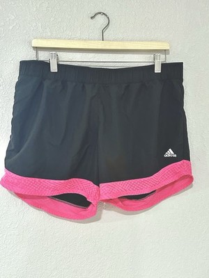 NEW Adidas Supernova Womens  Running Shorts Lining Black and Hot Pink Size L