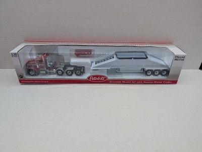 First Gear 1/50 Peterbilt Model 367 Red Cab w/ White Bottom Dump Trailer 50-3220