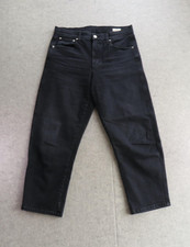 AYR The Knockout Jeans Womens 30 Black High Rise Tapered Cropped Stretch Denim