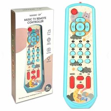 Baby TV Remote Control Toy - Sensory Light Up  Music Play Set for Toddlers
