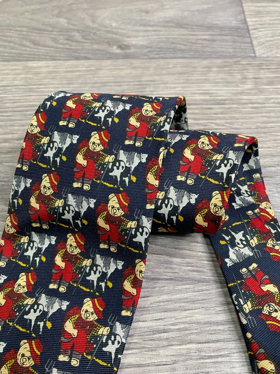 Diamond Silks Tie Navy Teddy Bear Cow Novelty Print Funky Grandpa Formal Casual