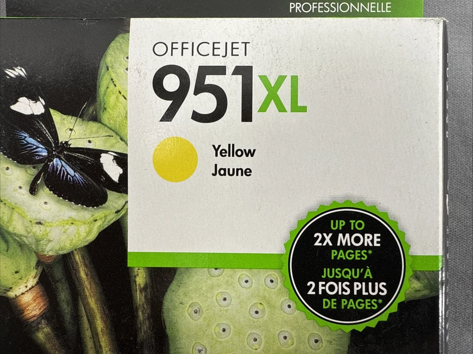 Set of 2 HP 951XL Color Ink Cartridges Cyan Yellow OEM Exp 2018 + Opened Magenta - Image 3 of 4