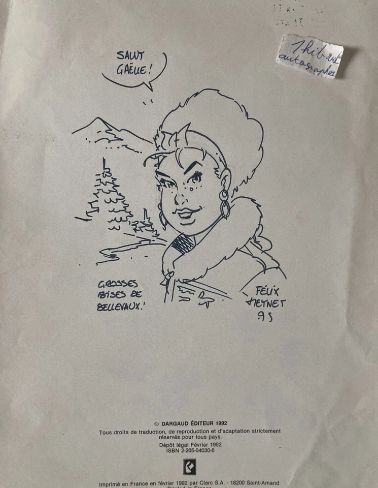 Rare DEDICACE SUPERBE DESSIN Félix Meynet Double M BD Autographe signé 1995 - Photo 2/3