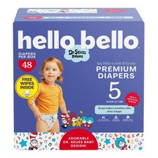Premium Dr. Seuss Babies Diapers Club Box with Bonus Wipes - Size 5