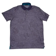 Greyson Polo Shirt Mens Medium Purple Geometric Print Golf Performance G AOP