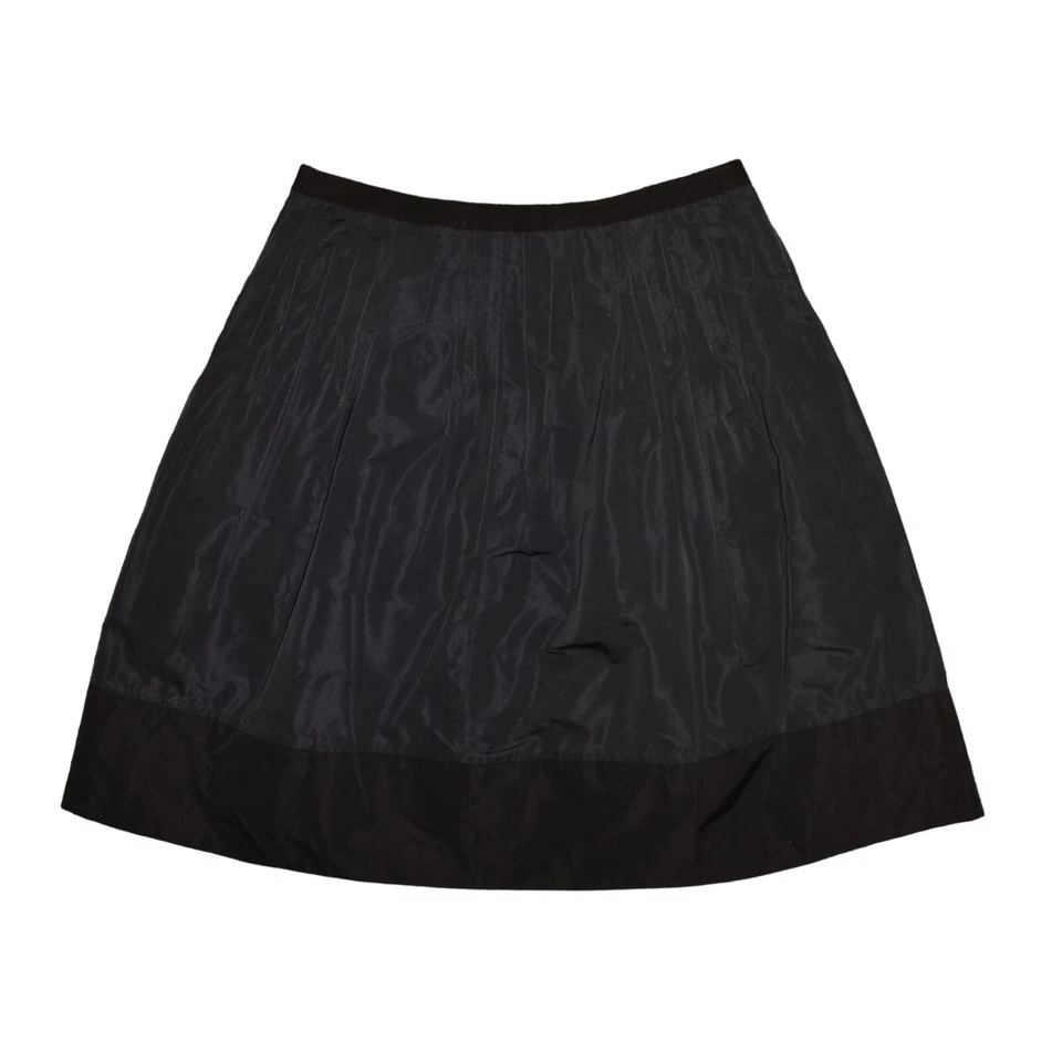 Falda LIDA BADAY NUEVA $650 Mezcla Seda Estrás Pintuck Línea A Medianoche Talla 12 Foto 3 de 4