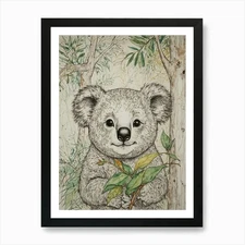 Koala 6 Art Print Framed Wall Art Poster Canvas Print Picture