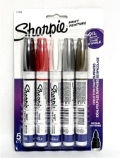 Sharpie Oil Based Quick Dry Paint Peinture Medium Tip Pack of 5