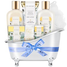 Spa luxetique Bath and Body Gifts for Women 8pcs Jasmine Scented Spa Sets