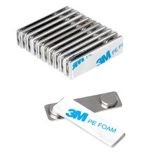 Magnetic Name Tag/ID Badge Holder with Adhesive Front Silver  10 Sets 
