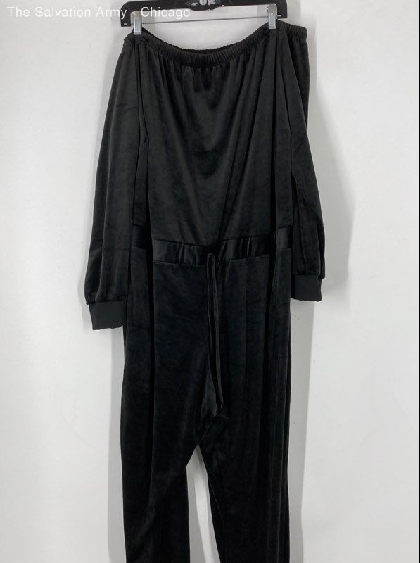 Ashley Stewart Womens Black Off The Shoulder Jumpsuit One-Piece Size 22/24
