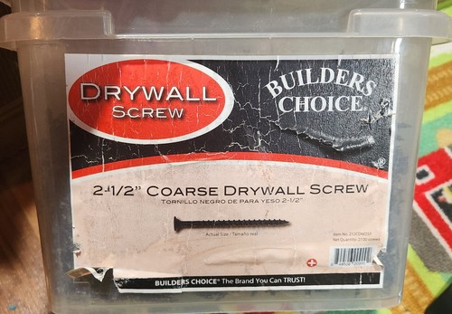 DRYWALL SCREWS: Gray/Black Coarse Screws 2 1/2" Builders Wood Screw 19 lbs