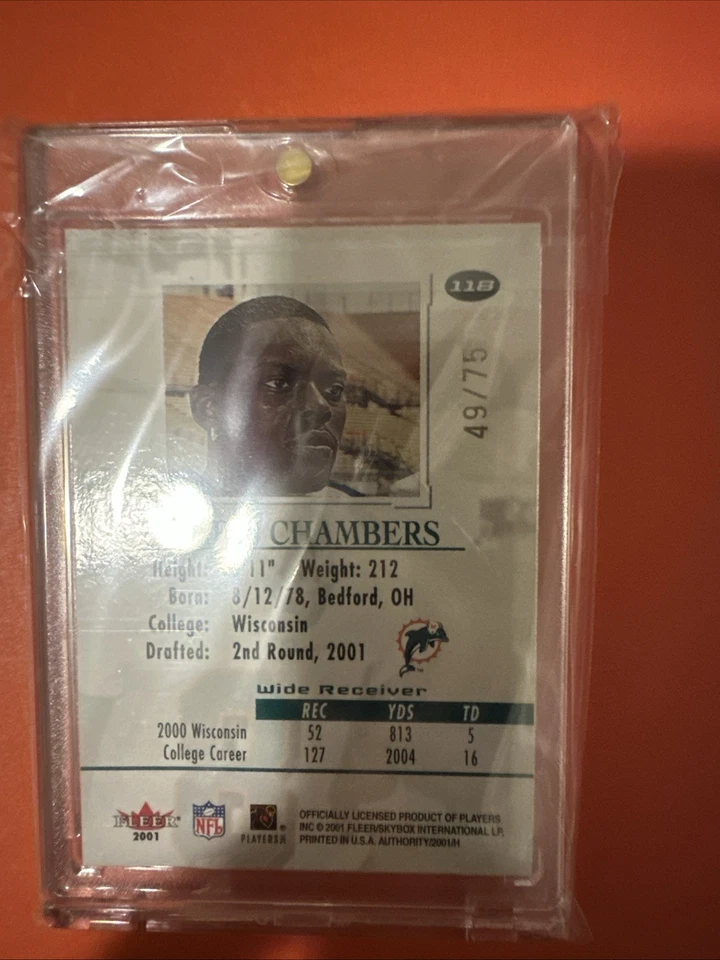 2001 Fleer Rookie Prominence Chris Chambers /75 - Image 2 of 2