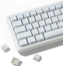 White Keycap Set Shine Through 60 75 Percent Double Shot OEM Profile MX Caps