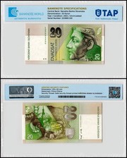 Slovakia 20 Korun, 2001, P-20e, UNC Authenticated