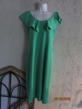 Adrianna Papell sz 12 vibrant green pencil dress with off shoulder ruffle