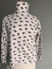 Vtg Mickey  Co. Mickey Mouse White Long Sleeve Turtleneck print Disney Vintage
