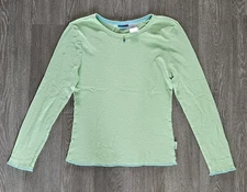 Mudd Thermal Stretch Longsleeve Shirt Y2K Womens Large Green