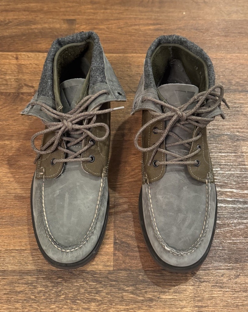 RARE 2011 Vane X Sebago Grey Olive Suede Field Boot Vibram Sole Men’s Size 13 image 3