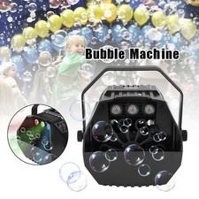 RGB LED Light Automatic Bubble Machine With Remote Control Stage Effect Party UK