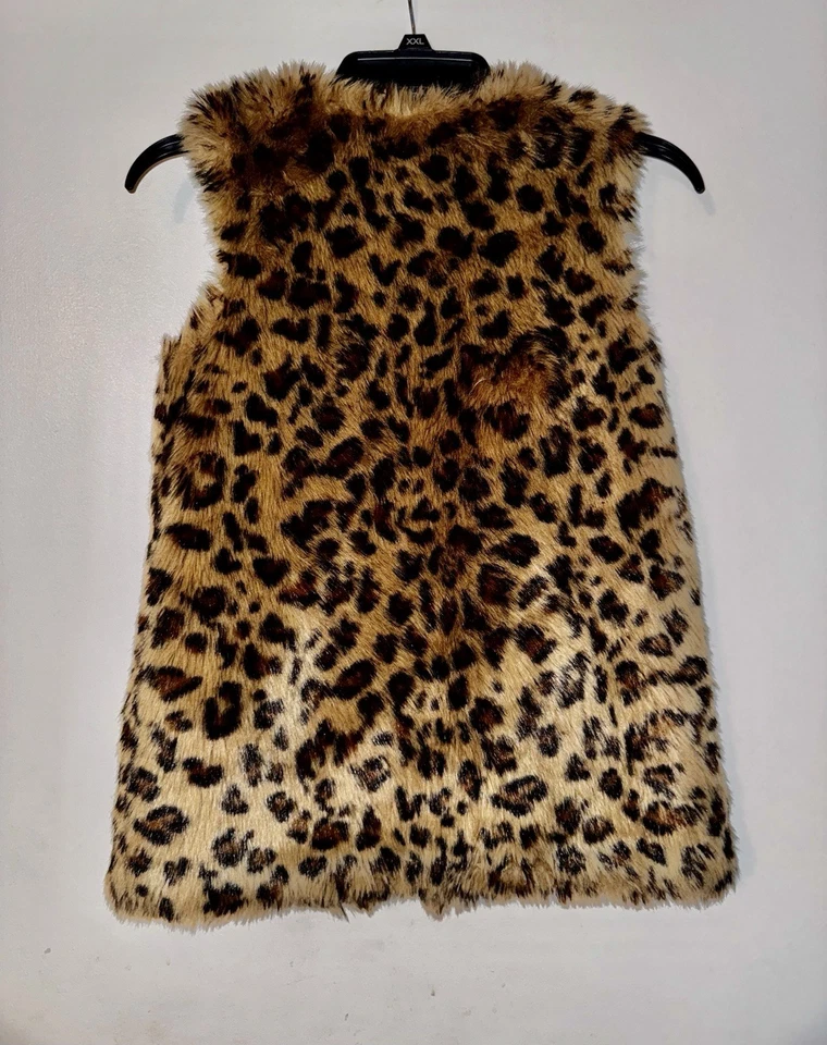 Chaleco con estampado animal de leopardo guepardo de piel sintética Cherokee talla grande para niña otoño invierno Foto 3 de 4