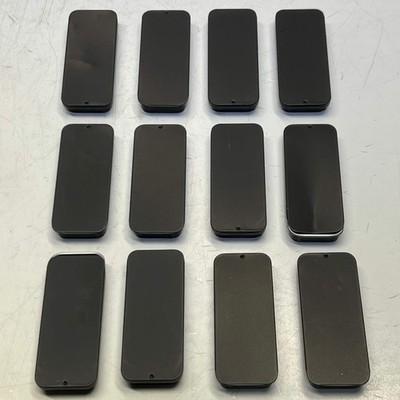 COSHAR (12 PACK) Metal Rectangular Sliding Lid Tin Boxes Black X002P8ZQN7