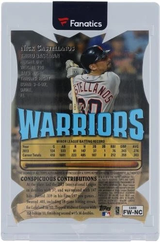 Tarjeta troquelada FW-NC 8/10 Topps Finest Warriors firmada por Nick Castellanos Tigers '14 Foto 2 de 3
