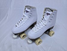 Sure-Grip Fame Quad Roller Skates White Men's sz 10 Women's sz 11 - EXCELLENT 