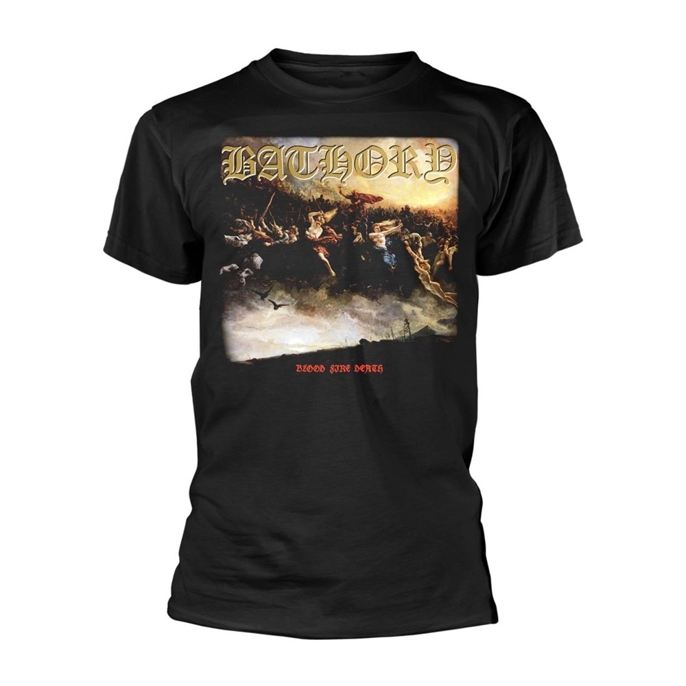 BATHORY - BLOOD FIRE DEATH BLACK T-Shirt, Front - Back Print Medium