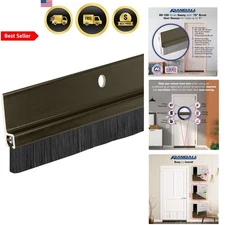 Door Sweep Aluminum Brush Seal for Gaps Up to 1” Brown 3 Feet