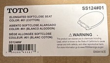 TOTO SoftClose Elongated Closed Front Toilet Seat in Cotton White SS124 01