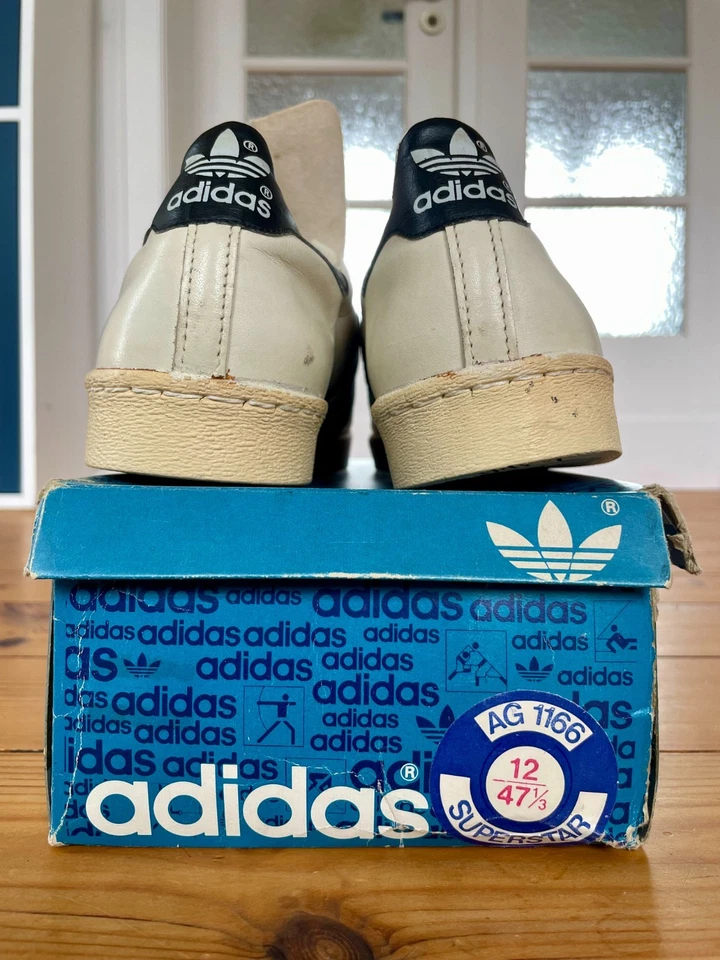 vintage 80s NIB deadstock adidas superstar made in france sz 12 OG original box - Bild 4 von 4