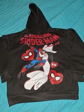Marvel Spider-Man Hoodie Black Large Pullover Graphic Sweatshirt NWT