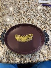 Bullseye Vintage / Halloween 2023 Metal Dark Red Moth Serving Tray New!