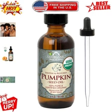 Amber Glass 2oz Organic Pumpkin Seed Oil with Glass Dropper - Natural Skincare